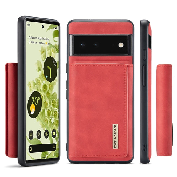 For Google Pixel 6 Pro DG.MING M1 Series 3-Fold Multi Card Wallet Back Cover Leather Phone Case(Red)