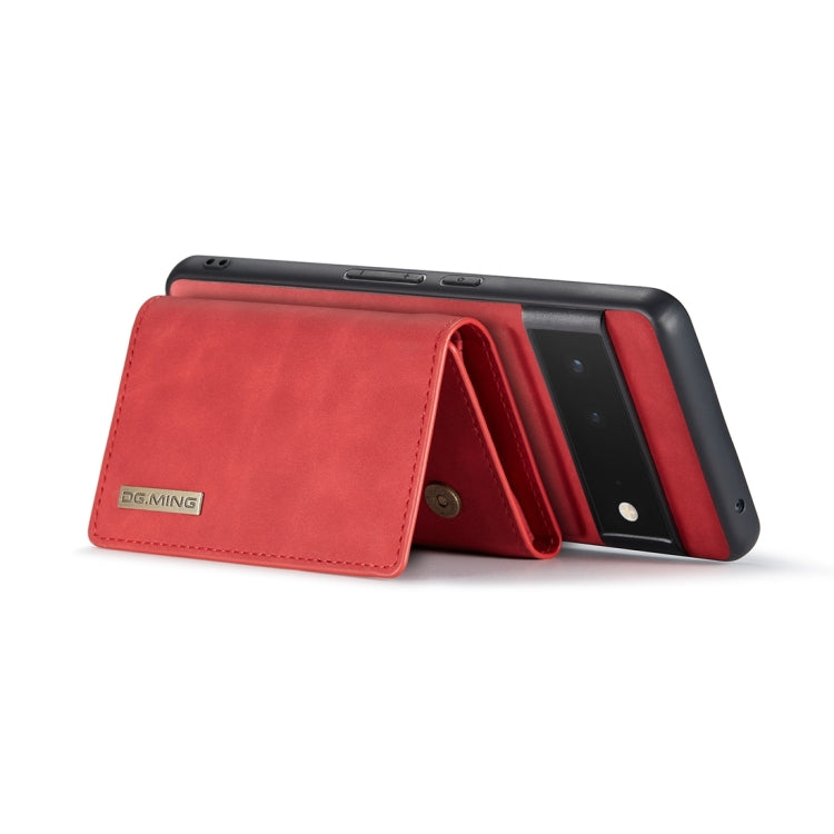 For Google Pixel 6 Pro DG.MING M1 Series 3-Fold Multi Card Wallet Back Cover Leather Phone Case(Red)