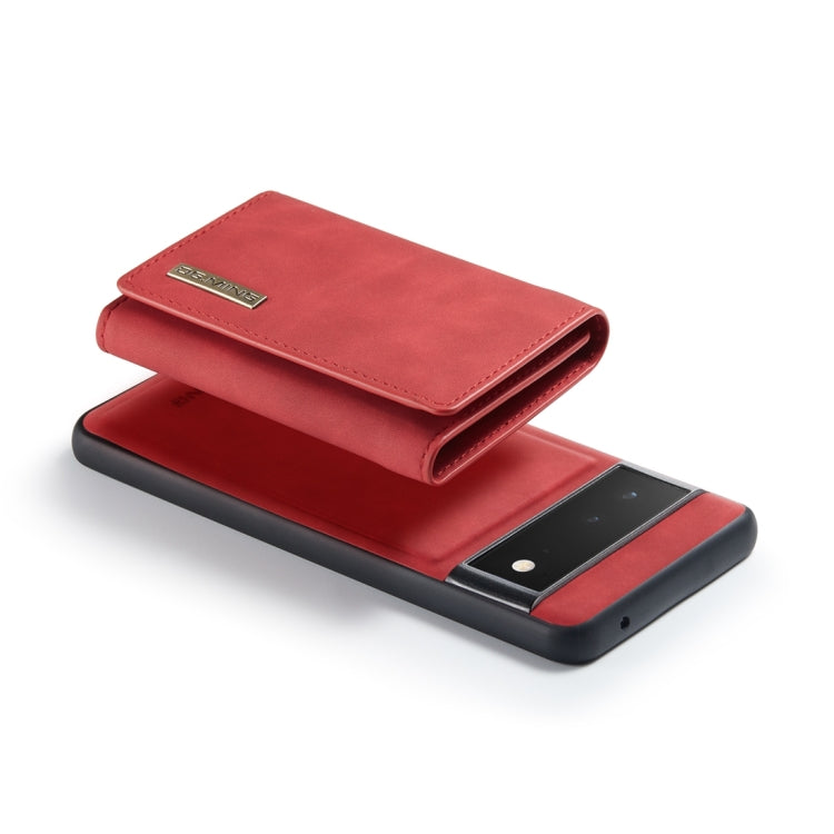 For Google Pixel 6 Pro DG.MING M1 Series 3-Fold Multi Card Wallet Back Cover Leather Phone Case(Red)