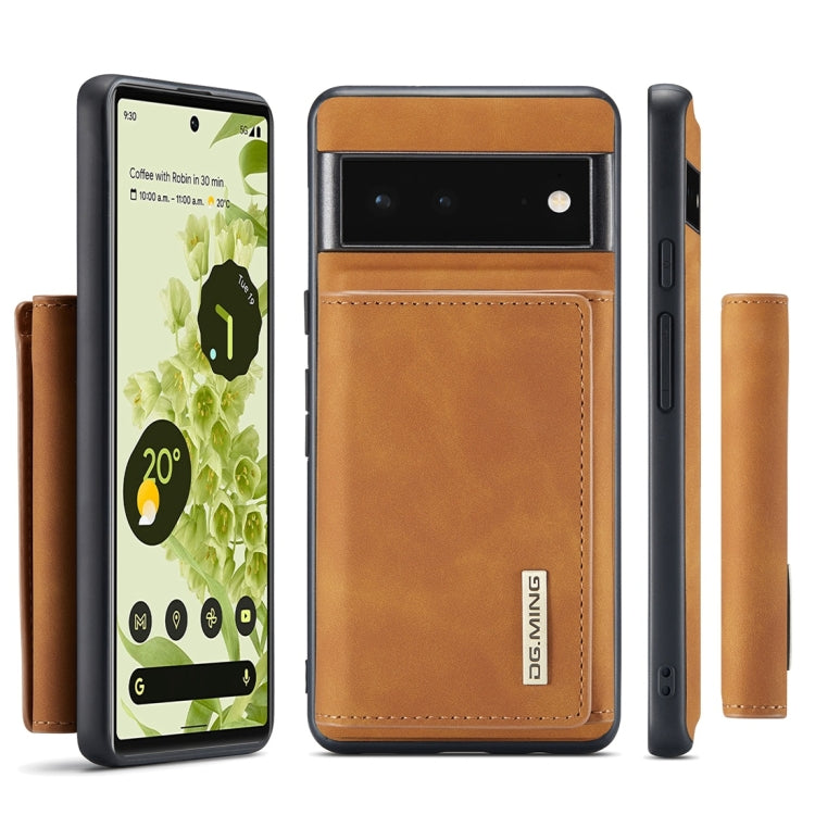 For Google Pixel 6 Pro DG.MING M1 Series 3-Fold Multi Card Wallet Back Cover Leather Phone Case(Brown)