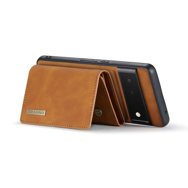 For Google Pixel 6 Pro DG.MING M1 Series 3-Fold Multi Card Wallet Back Cover Leather Phone Case(Brown)