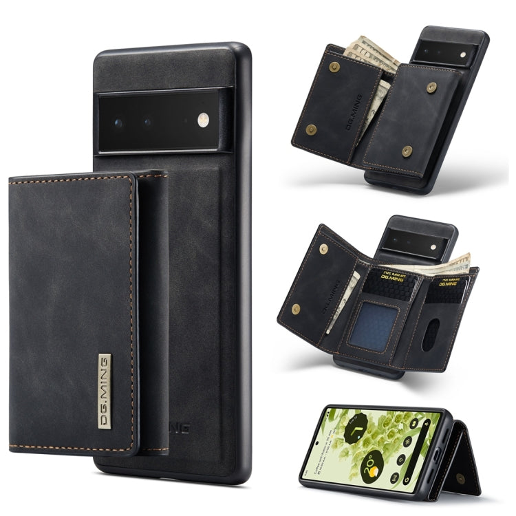 For Google Pixel 6 Pro DG.MING M1 Series 3-Fold Multi Card Wallet Back Cover Leather Phone Case(Black)