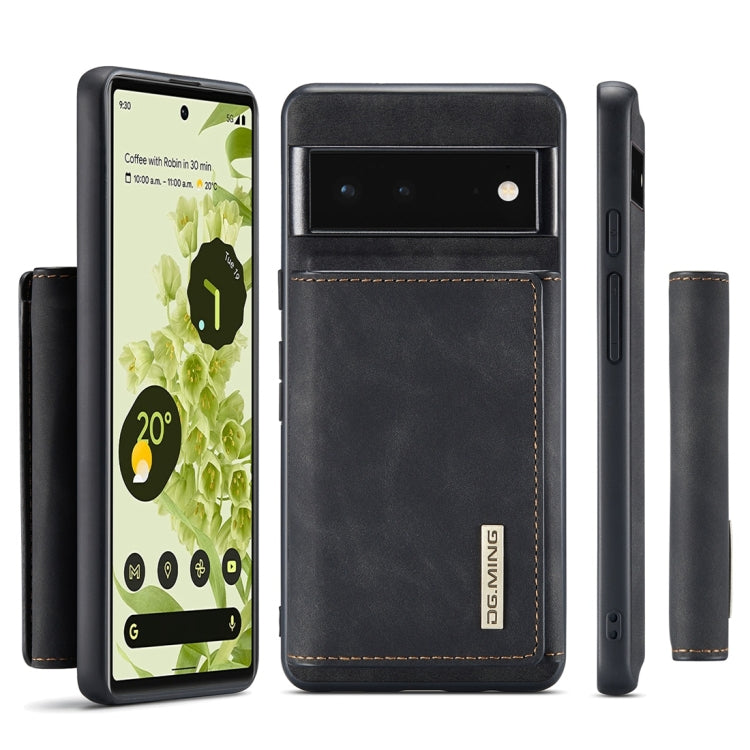 For Google Pixel 6 Pro DG.MING M1 Series 3-Fold Multi Card Wallet Back Cover Leather Phone Case(Black)
