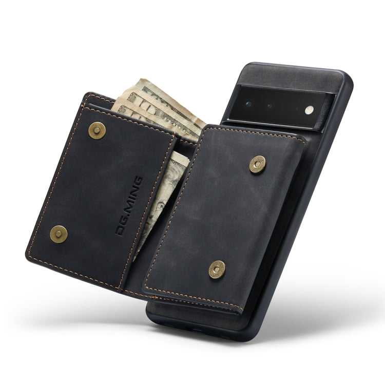 For Google Pixel 6 Pro DG.MING M1 Series 3-Fold Multi Card Wallet Back Cover Leather Phone Case(Black)