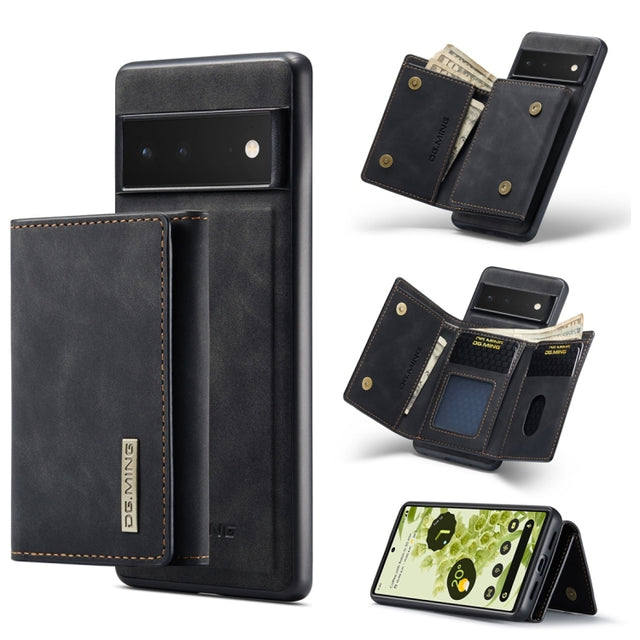 For Google Pixel 6 Pro DG.MING M1 Series 3-Fold Multi Card Wallet Back Cover Leather Phone Case(Black)