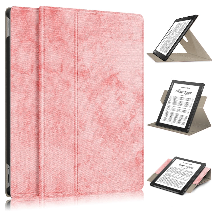 For Realme PocketBook PB970 360 Degrees Rotation Leather Tablet Case(Pink)