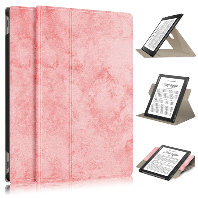 For Realme PocketBook PB970 360 Degrees Rotation Leather Tablet Case(Pink)
