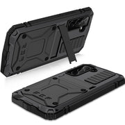 For Samsung Galaxy S22 5G R-JUST Metal + Silicone Holder Phone Case(Black)