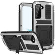 For Samsung Galaxy S22 5G R-JUST Metal + Silicone Holder Phone Case(Silver) - Galaxy S22 5G Cases by R-JUST | Online Shopping South Africa | PMC TechLife | Buy Now Pay Later Mobicred