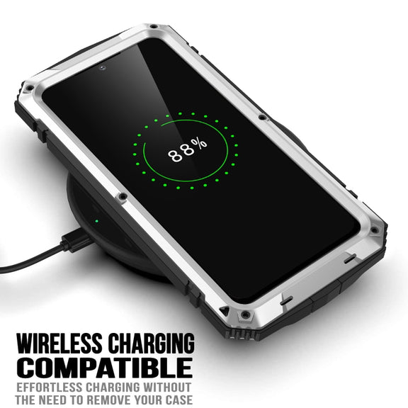 For Samsung Galaxy S22 5G R-JUST Metal + Silicone Holder Phone Case(Silver)