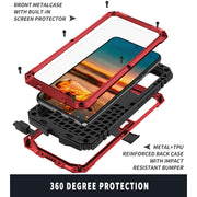 For Samsung Galaxy S22+ 5G R-JUST Metal + Silicone Holder Phone Case(Red)