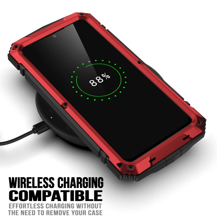 For Samsung Galaxy S22+ 5G R-JUST Metal + Silicone Holder Phone Case(Red)