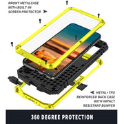 For Samsung Galaxy S22+ 5G R-JUST Metal + Silicone Holder Phone Case(Yellow)