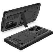 For Samsung Galaxy S22 Ultra 5G R-JUST Metal + Silicone Holder Phone Case(Black)
