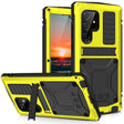 For Samsung Galaxy S22 Ultra 5G R-JUST Metal + Silicone Holder Phone Case(Yellow) - free shipping - PMC TechLife - Order now!