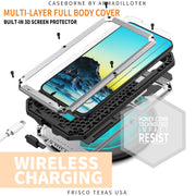 For Samsung Galaxy S22 5G R-JUST Sliding Camera Metal + Silicone Holder Phone Case(Silver)
