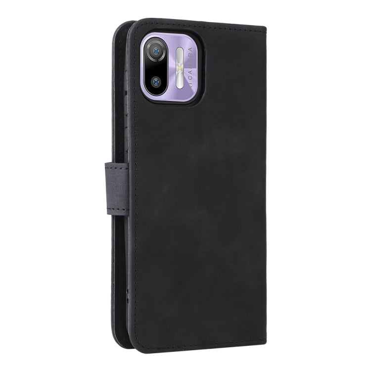 For Ulefone Note 6 Skin Feel Magnetic Flip Leather Phone Case(Black)