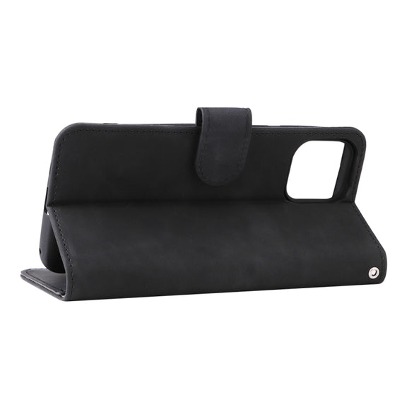 For Ulefone Note 6 Skin Feel Magnetic Flip Leather Phone Case(Black)