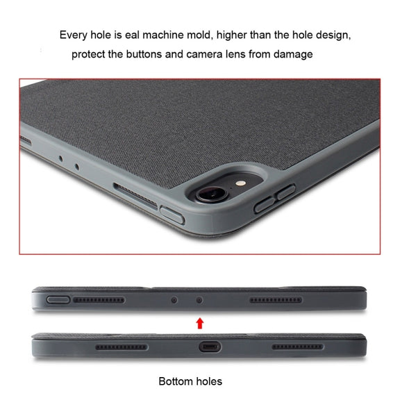 For iPad Mini 5 / 4 Mutural Exquisite Series Cloth Texture PU+TPU Leather Case with 3-Fold Holder & Pen Slot & Sleep & Wake-up Function(Green)