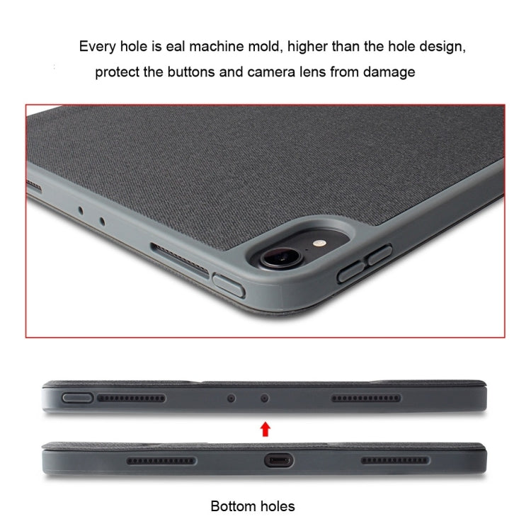 For  iPad 9.7 Mutural Exquisite Series Cloth Texture PU+TPU Leather Case with 3-Fold Holder & Pen Slot & Sleep & Wake-up Function(Green)