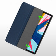 For  iPad 9.7 Mutural Exquisite Series Cloth Texture PU+TPU Leather Case with 3-Fold Holder & Pen Slot & Sleep & Wake-up Function(Green)