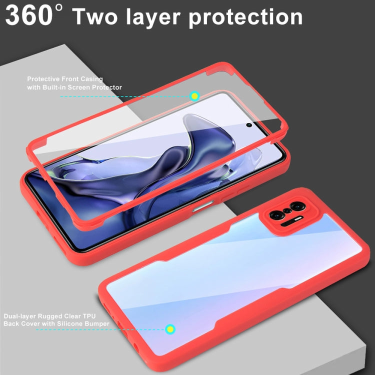 For Xiaomi Mi 11T / 11T Pro Acrylic + TPU 360 Degrees Full Coverage Shockproof Phone Case(Red)