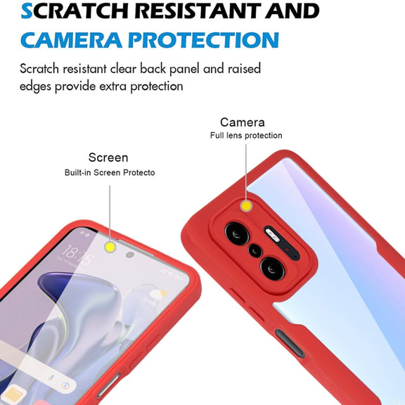 For Xiaomi Mi 11T / 11T Pro Acrylic + TPU 360 Degrees Full Coverage Shockproof Phone Case(Red)