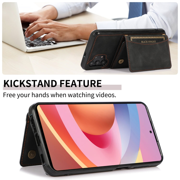 For Samsung Galaxy A32 4G Three-fold Leather Phone Case with Card Slot & Wallet & Holder(Black)