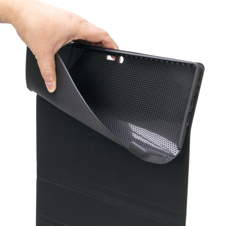 SF109-A Tree Texture Bluetooth Keyboard Leather Case with Touchpad For Microsoft Surface Pro 4 / 5 / 6 / 7(Black + Black)