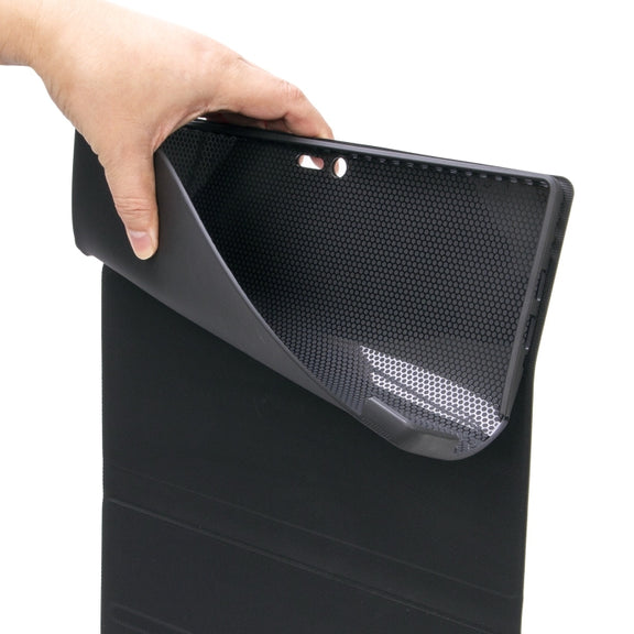 SF109-A Tree Texture Bluetooth Keyboard Leather Case with Touchpad For Microsoft Surface Pro 4 / 5 / 6 / 7(Black + Black)