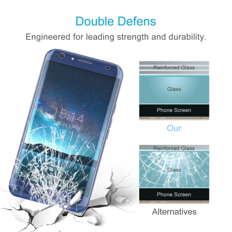 50 PCS 0.26mm 9H 2.5D Tempered Glass Film For Doogee BL5000
