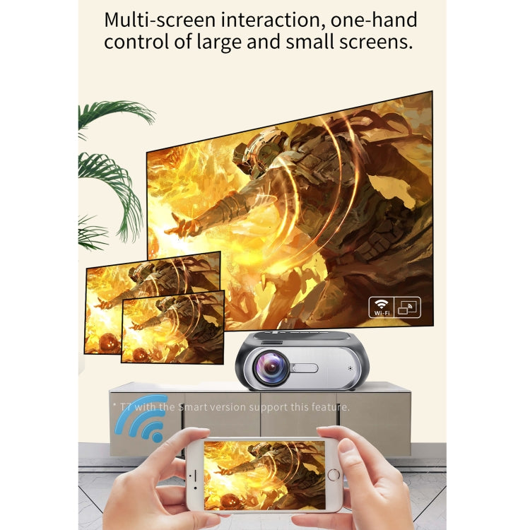 T7i 720P 200 ANSI Home Theater LED HD Digital Projector, Same Screen Version, AU Plug(Silver Grey)