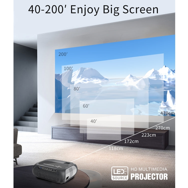 T7i 720P 200 ANSI Home Theater LED HD Digital Projector, Same Screen Version, AU Plug(Silver Grey)