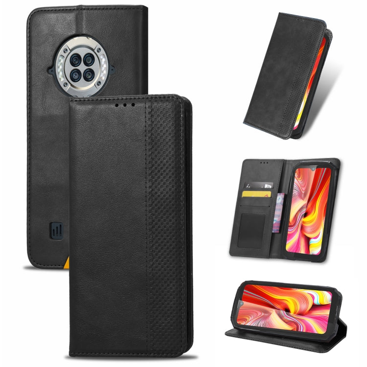 For Doogee S96 Pro Magnetic Buckle Retro Texture Leather Phone Case(Black)