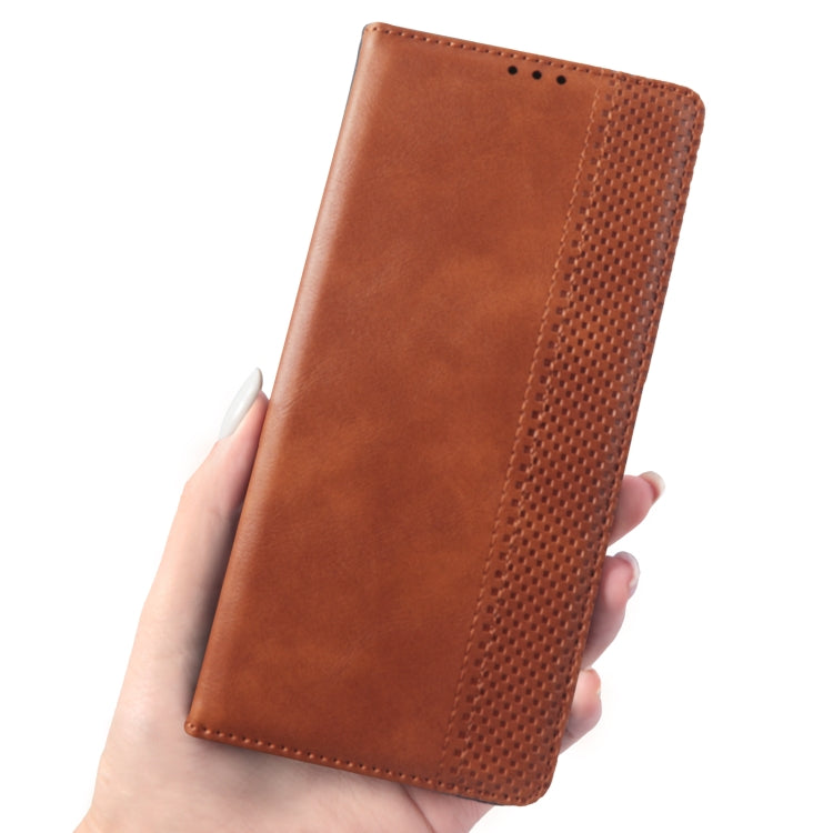 For Doogee S96 Pro Magnetic Buckle Retro Texture Leather Phone Case(Brown)