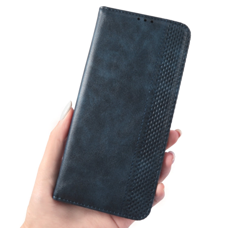 For Doogee S96 Pro Magnetic Buckle Retro Texture Leather Phone Case(Blue)