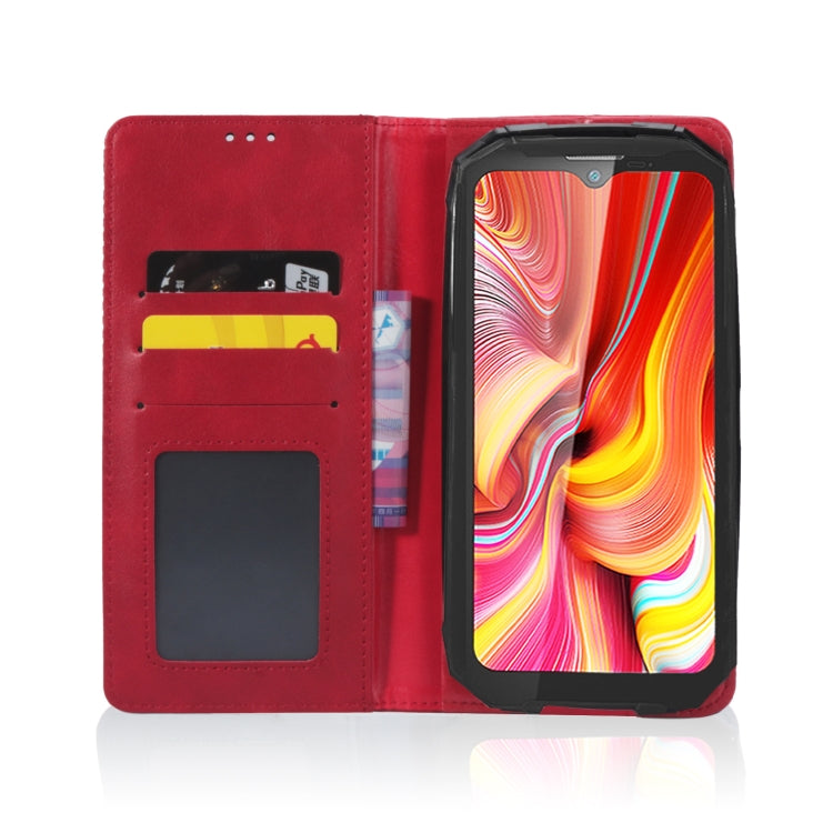 For Doogee S96 Pro Magnetic Buckle Retro Texture Leather Phone Case(Red)