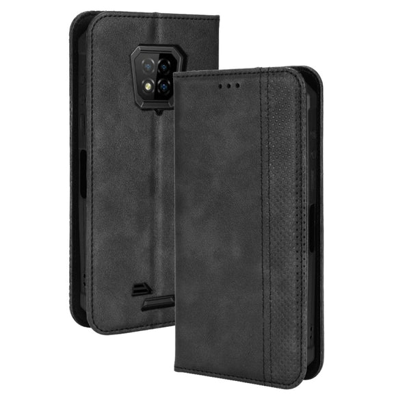 For Ulefone Armor 8 Magnetic Buckle Retro Texture Leather Phone Case(Black)