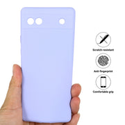 For Google Pixel 6a Pure Color Liquid Silicone Phone Case(Purple)