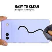 For Google Pixel 6a Pure Color Liquid Silicone Phone Case(Purple)