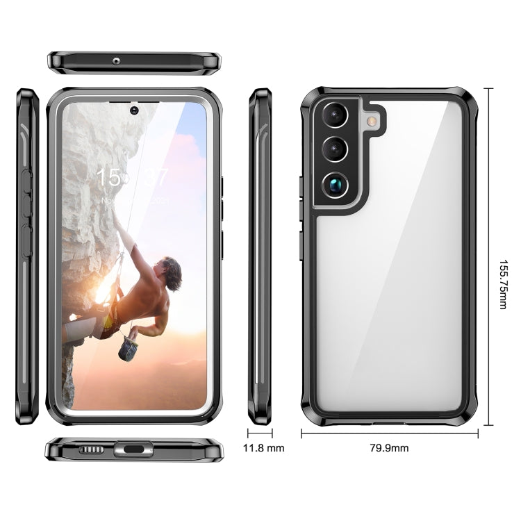 For Samsung Galaxy S22 5G RedPepper Transparent Dot Shockproof Water-resistant PC + TPU Phone Case(Black)