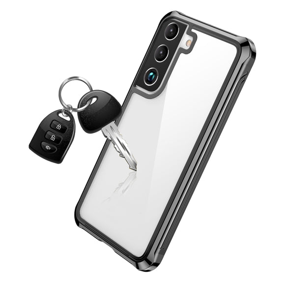For Samsung Galaxy S22 5G RedPepper Transparent Dot Shockproof Water-resistant PC + TPU Phone Case(Black)