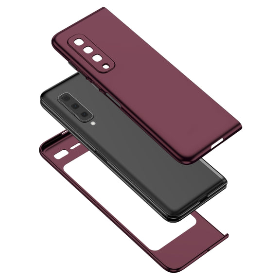 For Samsung Galaxy Fold Armor Foldable Phone Case(Wine Red)