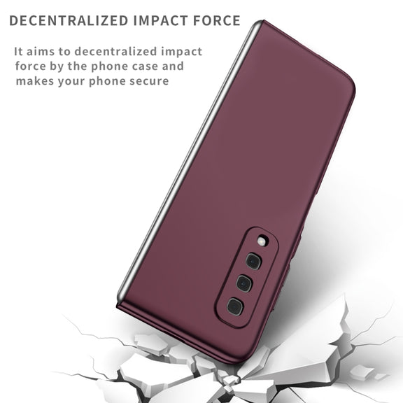 For Samsung Galaxy Fold Armor Foldable Phone Case(Wine Red)