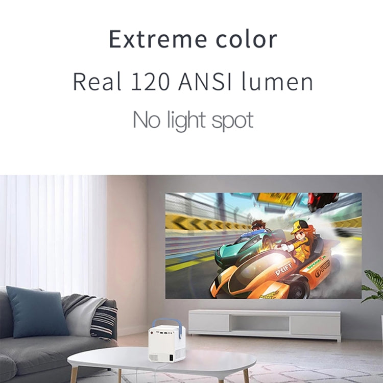 Q96 E300 Intelligent Portable HD 4K Projector, AU Plug, Specification: Phone Screen Version(White)