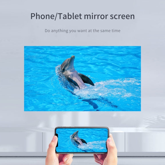 Q96 E300 Intelligent Portable HD 4K Projector, AU Plug, Specification: Phone Screen Version(White)