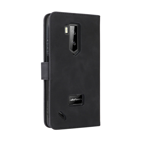 For Ulefone Armor X9 Skin Feel Magnetic Buckle Calf Texture PU Phone Case(Black)