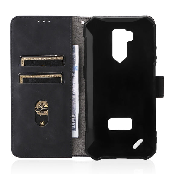 For Ulefone Armor X9 Skin Feel Magnetic Buckle Calf Texture PU Phone Case(Black)