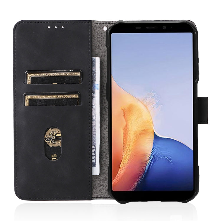 For Ulefone Armor X9 Skin Feel Magnetic Buckle Calf Texture PU Phone Case(Black)