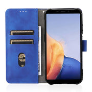For Ulefone Armor X9 Skin Feel Magnetic Buckle Calf Texture PU Phone Case(Blue)